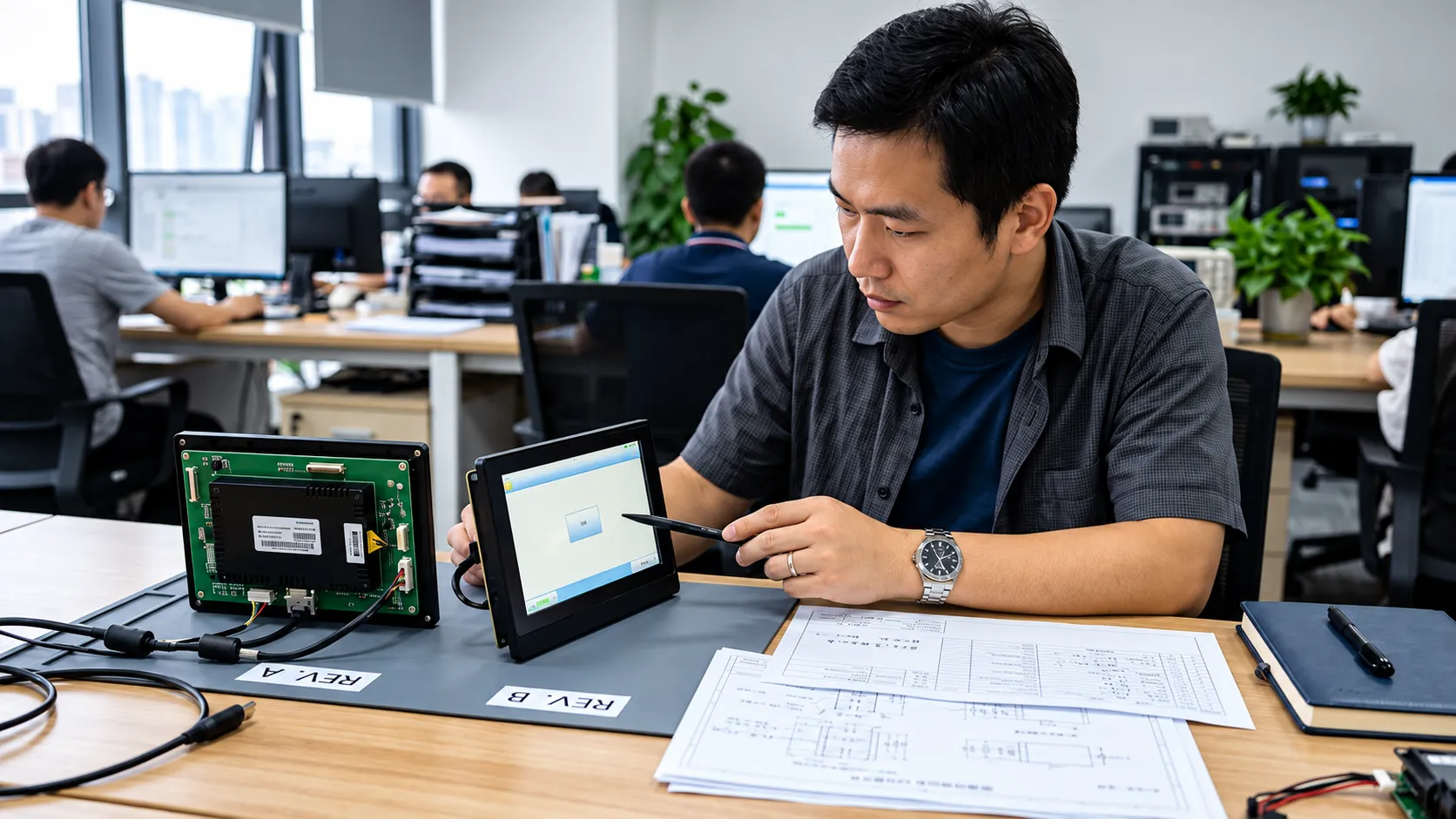 LCD model label and revision information prepared for incoming inspection